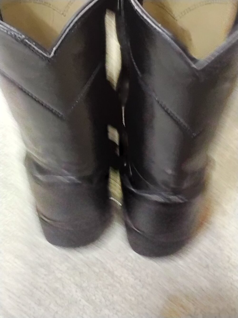 Justin Men's Temple 10" Black Leather Roper Western Boots | JB3000 | Size 12D - Picture 4 of 10